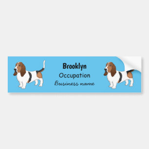 Autocollant De Voiture Basset hound dessin de chien