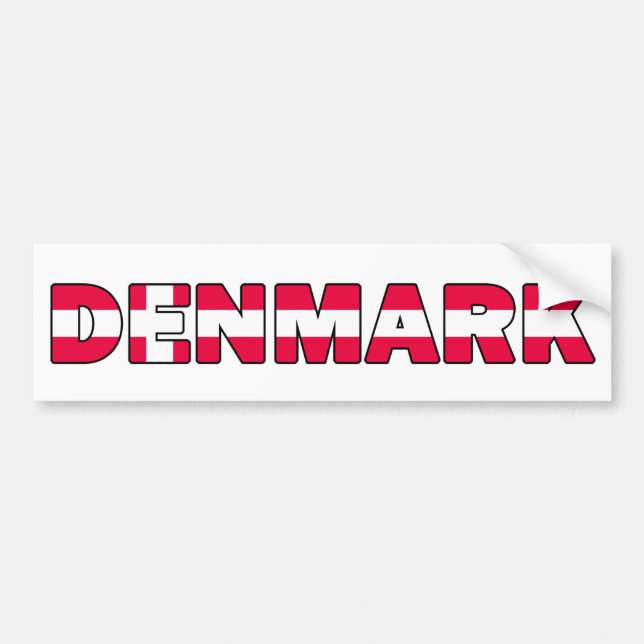 Autocollant De Voiture Bâton pare-chocs Danemark (Devant)