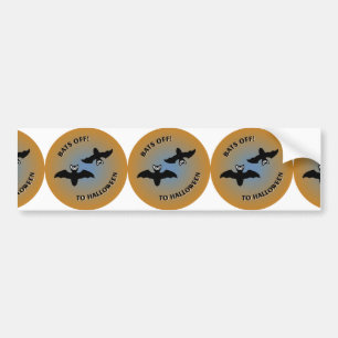 Autocollant De Voiture Bats d'Halloween bleu orange