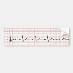 Autocollant De Voiture Battement de coeur d'ECG sur le papier de