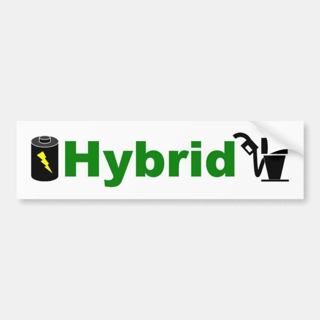Autocollant De Voiture Batterie et pompe vertes HYBRIDES (Devant)