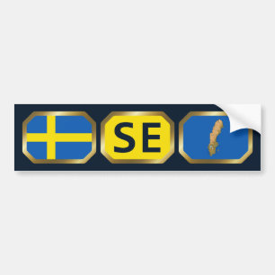 Autocollant De Voiture Batteur de Sweden Flag Map