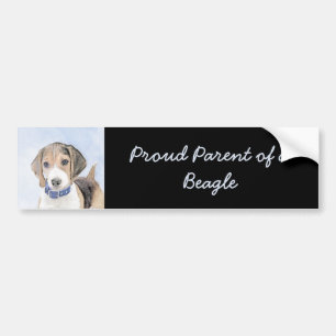 Autocollant De Voiture Beagle Painting - Cute Original Dog Art
