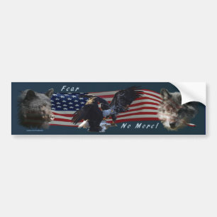 Autocollant De Voiture Bear, Wolf, Eagle, Sticker pare-chocs du drapeau a
