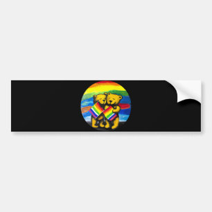 Autocollant De Voiture Bears Love Couple LGBT Arc-en-ciel