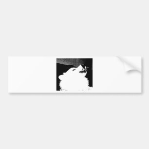Autocollant De Voiture Beau chien velu de blanc de Samoyed