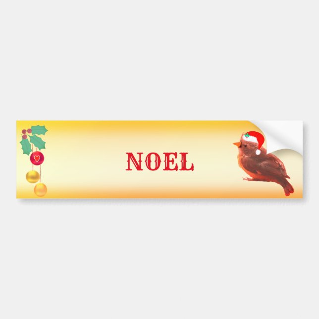 Autocollant De Voiture Beau Noel Bird (Devant)