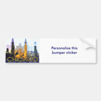 AUTOCOLLANT DE VOITURE BEAUX POINTS DE REPÈRE DE CHICAGO