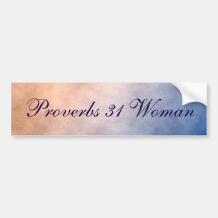 Autocollant De Voiture Beaux Proverbes 31 Femme Bleu et Orange