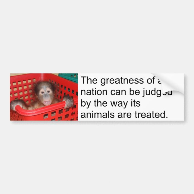 Autocollant De Voiture Bébé mignon de citation animale de Gandhi (Devant)