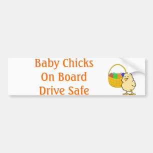 Autocollant De Voiture Bébés à bord poulets de Pâques