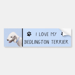 Autocollant De Voiture Bedlington Terrier Peinture - Art Chien original