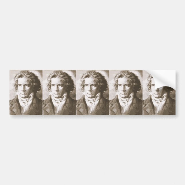 Autocollant De Voiture Beethoven À Sepia (Devant)