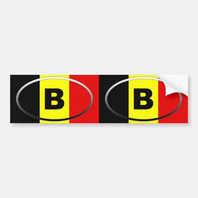 Autocollant De Voiture Belgique - B - ovale européen (Devant)
