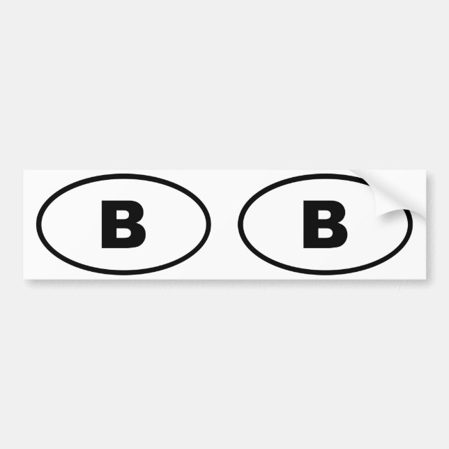 Autocollant De Voiture Belgique - B - ovale européen (Devant)