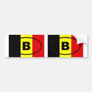 Autocollant De Voiture Belgique - B - ovale européen
