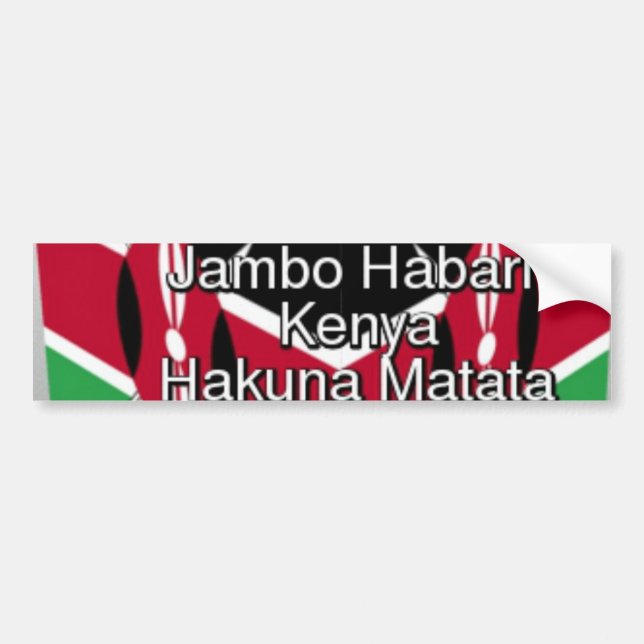 Autocollant De Voiture Belle Belle Cube Kenyane Drapeau avec salutation (Devant)