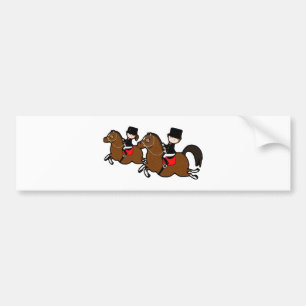 Autocollant De Voiture Belle caricature garçon fille équitation dressage 