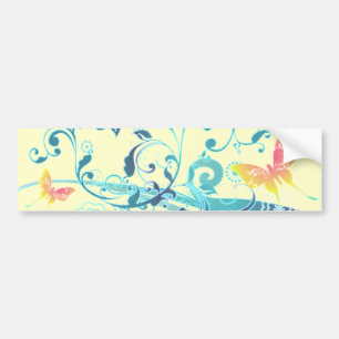 Autocollant De Voiture Belle conception assez bleue de papillons