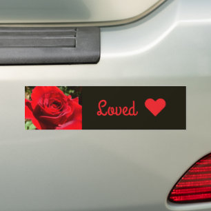 Autocollant De Voiture Belle Fleur Rose Rouge Clair Floral