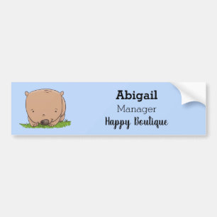Autocollant De Voiture Belle illustration de dessin animé de bébé wombat