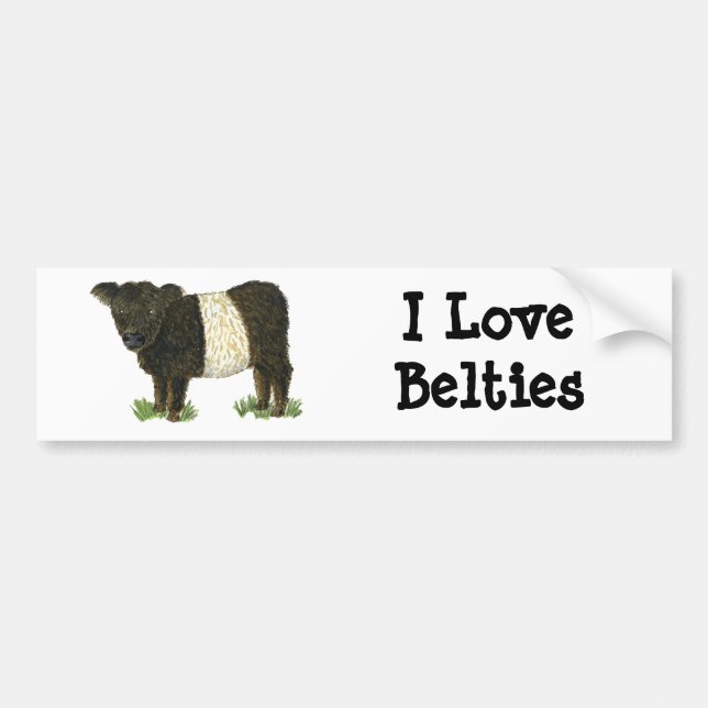 Autocollant De Voiture "Beltie" Galloway ceinturé (Devant)