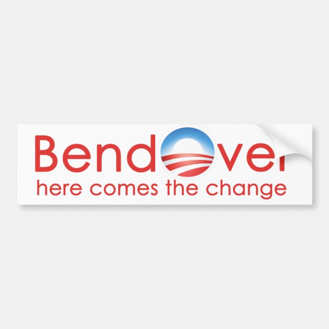 Autocollant De Voiture Bend Over Barack Obama Changer de noto (Devant)