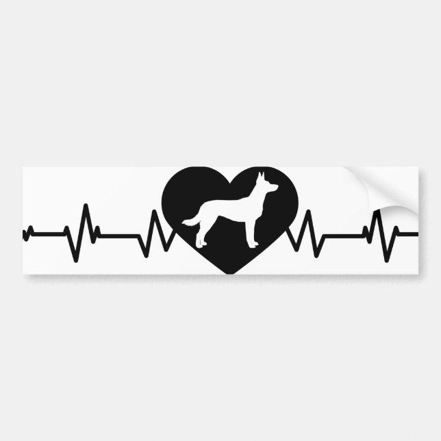 Autocollant De Voiture Berger belge - adhésif pour pare-chocs de Malinois (Devant)