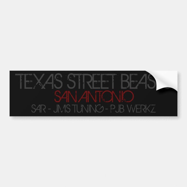 Autocollant De Voiture bêtes de rue du Texas (Devant)