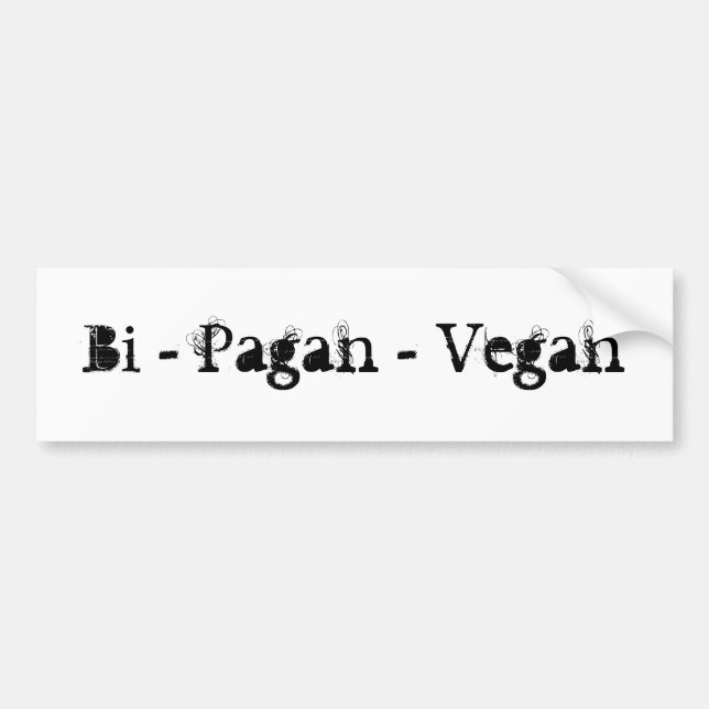 Autocollant De Voiture Bi - païen - végétalien (Devant)