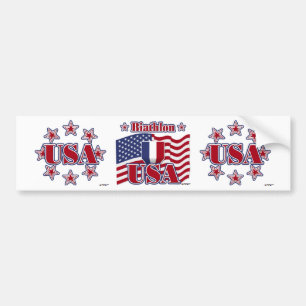 Autocollant De Voiture Biathlon USA