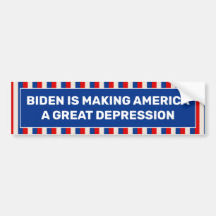 Autocollant De Voiture Biden Fait De L'Amérique Une Grande Dépression