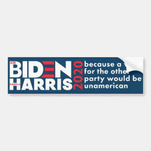 Autocollant De Voiture Biden / Harris 2020 Election Trump is unamerican