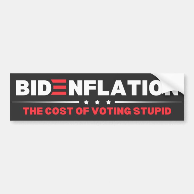 Autocollant De Voiture Bidenflation Le Coût Du Vote Anti Biden Stupide (Devant)