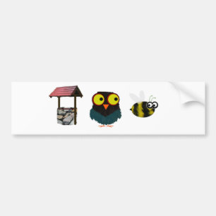 Autocollant De Voiture Bien, abeille de hibou - le mauvais fait des