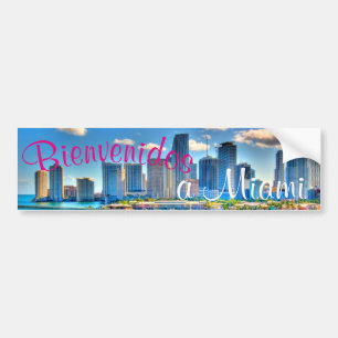 Autocollant De Voiture Bienvenidos a Miami carte postale Bumper Stick
