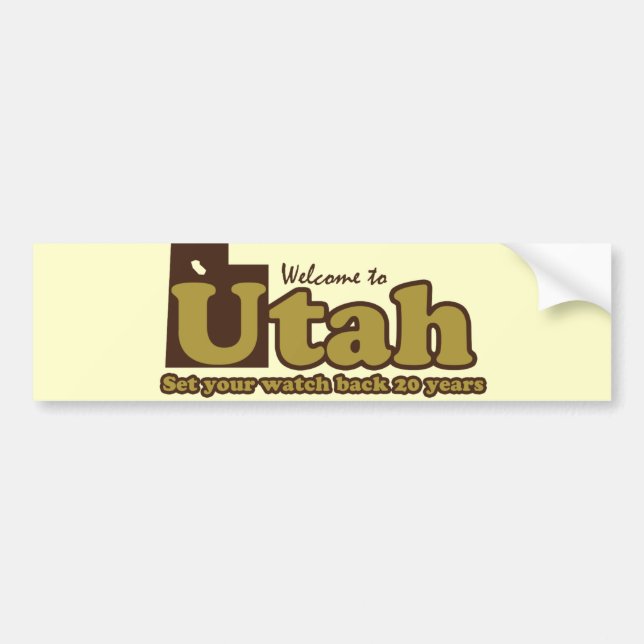 Autocollant De Voiture Bienvenue à Utah Parody (Devant)
