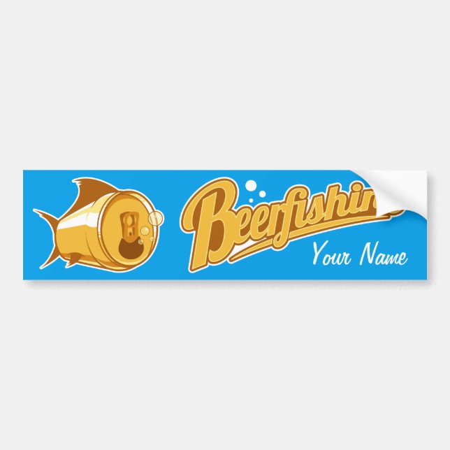 Autocollant De Voiture Bière et pêche (Devant)