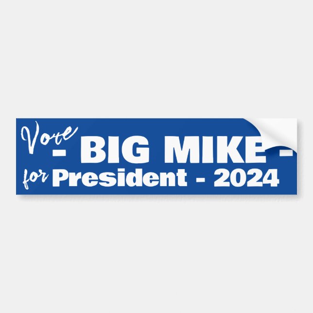 Autocollant De Voiture Big Mike / Michelle Obama Pour Président 2024 (Devant)