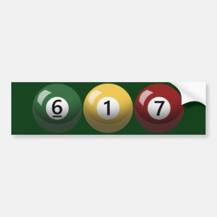 Autocollant De Voiture Billards forts de Boston 617