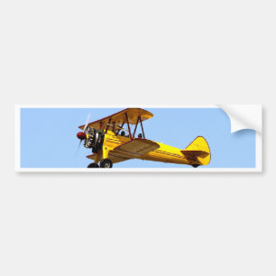 Autocollant De Voiture Biplane jaune