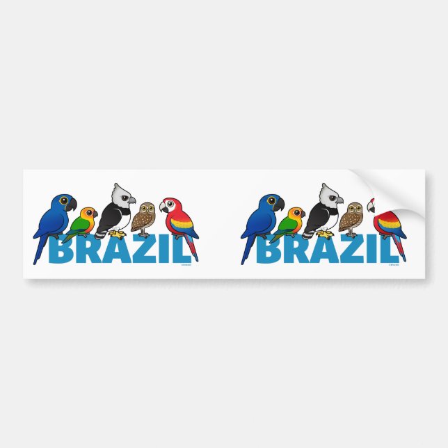 Autocollant De Voiture Birdorable Brésil (Devant)