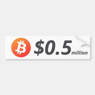 Autocollant De Voiture Bitcoin 0,5 M$ (500 M$) Un Million