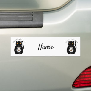 Autocollant De Voiture Black Cat Coffee Break Thunder_Cove