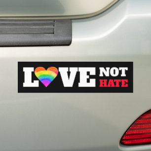 Autocollant De Voiture Black Love Not Hate Rainbow Heart Bold Graphisme
