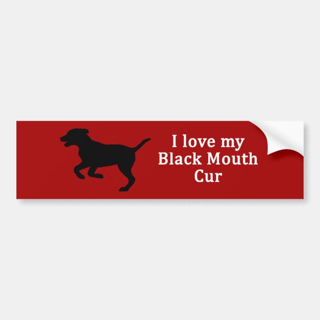 Autocollant De Voiture Black Mouth Cur Dog Log (Devant)