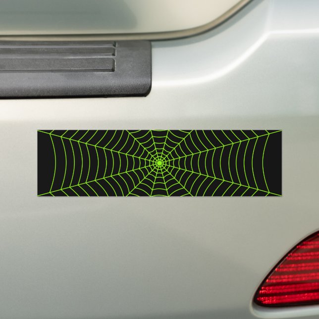 Autocollant De Voiture Black neon vert toile d'araignée Halloween motif (En voiture)