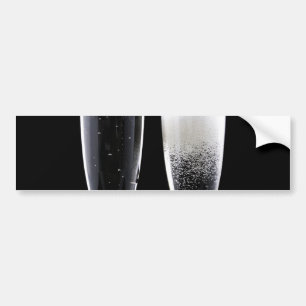 Autocollant De Voiture Black White Champagne Bouteille Festive Lunettes d