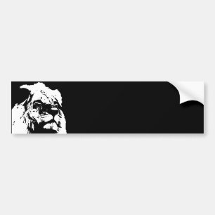 Autocollant De Voiture Black & white lion pop art