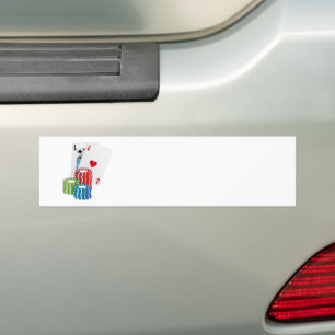 Autocollant De Voiture Blackjack avec des jetons de poker